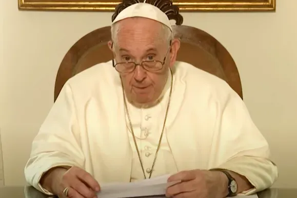 Pope Francis' video message to the Confederation of Latin American and Caribbean Religious (CLAR) on Aug. 13, 2021. Screenshot